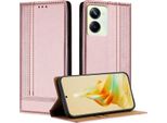 Custodia Per Telefono Cellulare Per Realme 10 Pro In Pelle Flip Custodia Protettiva Con Funzione Di Stand Rosa