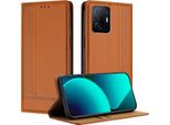 Custodia Per Xiaomi 11T / 11T Pro In Pelle Con Funzione Stand Brown