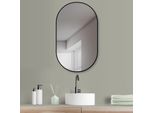 Hoko Specchio Da Parete Ovale Con Cornice In Metallo 45X75 Cm Design Moderno Per Bagno E Corridoio， Specchio Decorativo Per Bagno