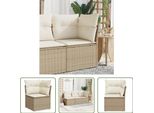 The Living Store Divano Da Giardino Ad Angolo Con Cuscini Beige Poly Rattan