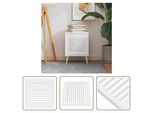 The Living Store Armadio A Doghe Design Bianco 39,5X39,4 Cm In Legno Di Pino Massiccio