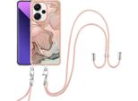 Custodia Con Cinturino Per Xiaomi Redmi Note 13 Pro+ 5G, Paraurti In Tpu A Fantasia, Custodia Protettiva Con Cinturino Regolabile Beige
