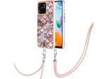 Custodia Con Cinturino Per Xiaomi Redmi 10C, Custodia In Tpu A Fantasia Con Cinturino Regolabile Caffè