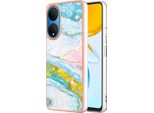 Custodia Per Honor X7, Sottile Marmo Antiurto Morbido Tpu Custodia Paraurti Turchese