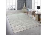 Tappeto Da Salotto In Stile Boho Con Motivi A Rombi E Cerchi In Beige Dimensioni - 200 X 290 Cm