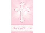Amscan - Pieghevole - Biglietto Di Ringraziamento, Confezione Da 8 Per La Comunione - Cartoncino SG29253 (Taglia Unica) (Rosa)