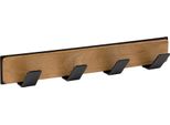 Appendiabiti Da Parete "Singolo"" Con Quattro Ganci In Metallo E Legno Di Faggio - Naturale/Nero"