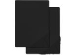 Confezione Doppia Cloudcomfort Basic, Lenzuolo Elastico In Jersey Nero 120 X 200 Cm (2 Pezzi)