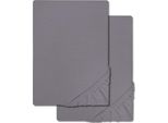 Confezione Doppia Cloudcomfort Basic, Lenzuolo Elastico In Jersey Grigio Scuro 120 X 200 Cm (2 Pezzi)