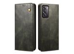 Custodia Per Oppo Reno12 5G In Pelle Flip Wallet Case Con Funzione Stand Verde