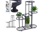 Vilde Portafiori Scala Per Piante Portafiori Colonna Per Vasi Da Fiori In Metallo Nero 5 Livelli 84,5 Cm