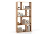 Libreria Costway A 4 Livelli, Scaffale In Piedi Con 8 Scomparti, Scaffale A Cubo, Scaffale Per Ufficio, Scaffale Portaoggetti Per Soggiorno, Camera Da Letto, Studio, 60 X 20 X 120 Cm (Naturale)