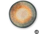 Excelsa Set Di 6 Piatti Fondi Efesto In Ceramica 21X5 Cm Colorati