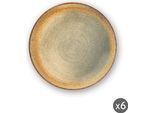 Excelsa Set Di 6 Piatti Fondi In Ceramica Demetra 18X5 Cm Colorati