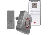 Campanello Wireless Emos Smart Home Con App, Wifi, Senza Fili, 52 Melodie, Portata 150 M, 4 Livelli Di Volume Fino A 110 Db, Batteria Inclusa, Argento, P5735SS