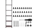 Succebuy Scaffale Industriale In Tubo Quadrato, 5 Livelli, 15,6 X 11,8 Pollici, Montaggio A Parete, Legno Rustico, Stoccaggio, Cucina, Camera Da Letto, Bagno, Soggiorno, Nero