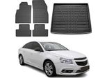 Set Di Tappetini E Fodere Per Il Bagagliaio Per Chevrolet Cruze Limo 2009-2024 In Gomma Tpe 5X
