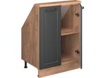 Vicco Mobile Cucina Sottotetto R-Line, 60 Cm Con 2 Porte, Antracite Country House/Oro Kraft Oak