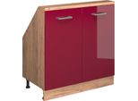 Vicco Mobile Sottotetto Rion, Con 2 Porte, Rosso Lucido/Rovere Dorato/Quercia Dorata