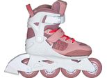 Pattini In Linea Per Bambini Powerslide Rocket Regolabili In 4 Misure - Pattini In Linea Per Bambini Telaio Unibody, Cuscinetti Abec 7, Ruote In Pu, Colore Malva Pallido Bianco-Rosa