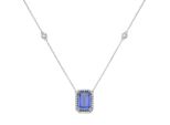 Collier "Mit Zirkonia, Silber 925", Blau, Giorgio Martello Milano, Halsketten, Damen, 45Cm, Silber 925 (Sterlingsilber), Collier