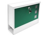 Cassetta Postale Relaxdays Con Scomparto Per Giornali, Hbd: 30 X 36 X 10 Cm, In Metallo, Con 2 Chiavi, Cassetta Postale Moderna, Bianco/Verde