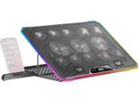 Mars Gaming MNBC13, Supporto Per Laptop E Supporto Di Raffreddamento Per Notebook Fino A 17", Illuminazione Argb A 10 Modalità, Ventola 13X Con Led Bianco, 8 Posizioni Regolabili, Display Lcd, Supporto Per Smartphone, Nero"