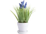 Kunstblume BOTANIC-HAUS "Muskari Getopft", Lila (Lila, Blau), B:18Cm H:26Cm T:18Cm Ø:18Cm, Kunststoff, Kunstpflanzen