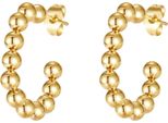 Paar Creolen Firetti "Schmuck Geschenk Edelstahl Ohrschmuck Ohrringe Bubble", Gold (Gelbgoldfarben), Ohrringe, Damen, Edelstahl