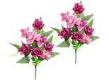 Kunstblume I.Ge.A. "Bouquet Aus Orchideen Und Rosen", Rosa, B:20Cm H:42Cm L:12Cm, Polyester, Kunstpflanzen, 2Er Set Kunstblumenstrauß Zum Legen Oder Stellen KüNstliche Blumen