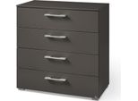 Schubkastenkommode "Henderson", Grau (Graphit), B:80Cm H:81Cm T:42Cm, Holzwerkstoff, Set One By Musterring, Sideboards, Mit 4 Schubladen Inkl. Selbsteinzug Und DäMpfung