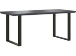 Esstisch Home Affaire "York, Tisch In Hunton Oak", Grau (Anthrazit, Schwarz, Anthrazit), B:180Cm H:76Cm T:80Cm, Tische, Esstisch, Mit Metallgestell, Im Industrialdesign