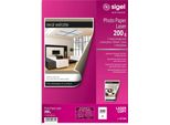 Sigel Carta Fotografica Per Laser/Copiatrice A Colori LP344 - Carta Fotografica Lucida Patinata Su Entrambi I Lati - A4 (210 X 297 Mm) - 200 G/M2 - 200 Fogli (LP344)
