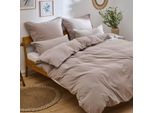 Set Di Biancheria Da Letto Blumtal 135X200 Beige - 100% Cotone - 2 Copripiumini + 2 Federe 80X80Cm