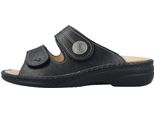 Finn Comfort Sansibar, Donna, Mulo, Nero, Pelle, Solette Libere, Confortevoli - Muli Da Donna / Separatori Di Punta, Nero, Pelle (Arabescato)