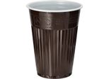 Papstar 90349 Papstar Kunststoff-Thermobecher, 0,18 L, Braun/Weiß, 100Er