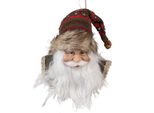 Targhetta Natalizia Clayre & Eef Babbo Natale 10X9X28 Cm Plastica Rossa