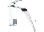 Miscelatore Per Lavabo, Bocca A Cascata, Montaggio Esterno, Cromo A