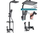 Sistema Doccia Bagno, Doccia A Pioggia, Acqua Calda/Fredda, Nero A 4 Vie B