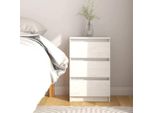 Maison Exclusive - Comodino Bianco 40X29,5X64 Cm Legno Massello Di Pino