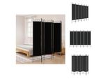 Schermo Pieghevole Vidaxl 6 Pezzi Nero 240X200 Cm Tessuto - Divisorio Per Ambienti
