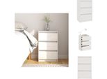 Vidaxl Comodino Bianco 40X29,5X64 Cm In Pino Massiccio - Comodini
