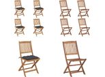 Vidaxl Sedie Da Giardino Pieghevoli 4 Pezzi Con Cuscino In Legno Massiccio Di Acacia - Sedia Da Giardino - Sedie Da Giardino - Sedia Pieghevole - Sedie Pieghevoli