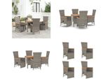 Vidaxl Set Da Pranzo Da Giardino 5 Pezzi Con Cuscini In Poly Rattan Grigio - Set Da Pranzo Da Giardino - Set Da Pranzo Da Giardino - Set Da Pranzo Da Terrazza