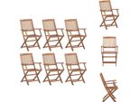 Vidaxl Sedie Da Giardino Pieghevoli 6 Pz. Legno Massiccio Di Acacia - Sedie Da Giardino