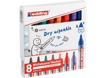 Edding 363-8-S2999 Marcatore Per Lavagne Ricaricabile, 1 - 5 Mm, Set Di 8 Assortiti