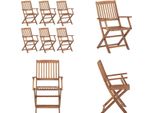 Vidaxl Sedie Da Giardino Pieghevoli 6 Pz. Legno Massiccio Di Acacia - Sedia Da Giardino - Sedie Da Giardino - Poltrona Da Giardino - Sedia Pieghevole