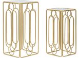 Tavolino Furnlux Arty Gold 35Cm (2 Pezzi) / Colore Principale: Oro / Dimensioni: 35 X 70 X 35 Cm