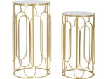Furnlux Arty Gold Tavolino 37Cm (2 Pezzi) / Colore Principale: Oro / Dimensioni: 37 X 70 X 37 Cm