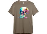 T-Shirt Paulgos Da Uomo "Teschio Colorato"" Skull, Skull"